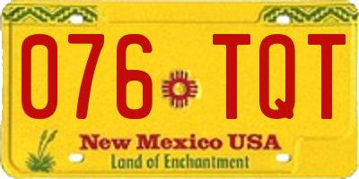 NM license plate 076TQT