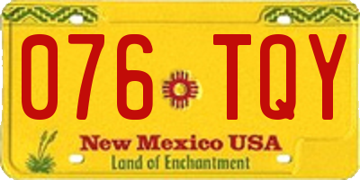 NM license plate 076TQY