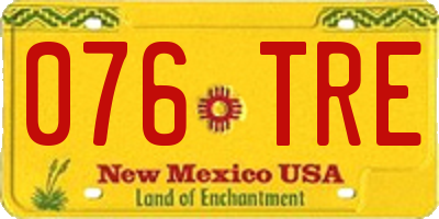 NM license plate 076TRE