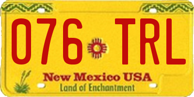 NM license plate 076TRL
