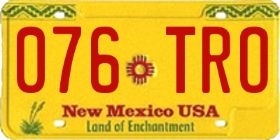 NM license plate 076TRO