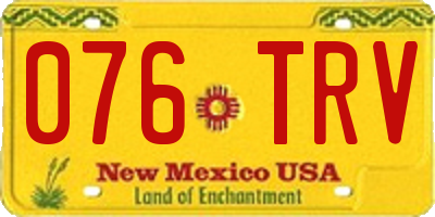 NM license plate 076TRV
