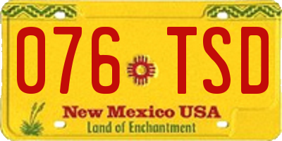 NM license plate 076TSD