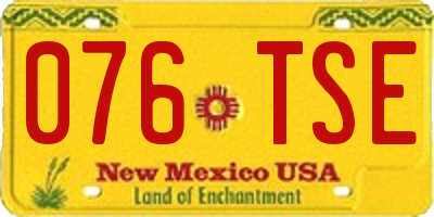 NM license plate 076TSE