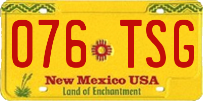 NM license plate 076TSG