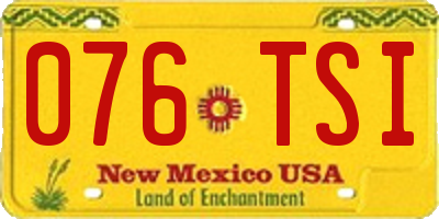 NM license plate 076TSI