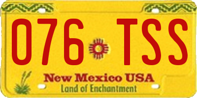 NM license plate 076TSS