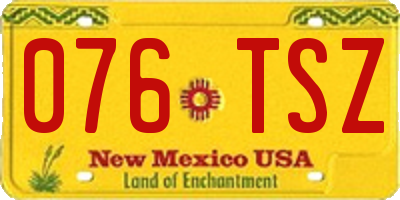 NM license plate 076TSZ