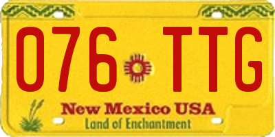 NM license plate 076TTG