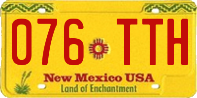 NM license plate 076TTH