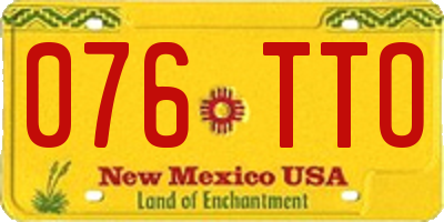NM license plate 076TTO