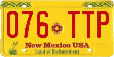 NM license plate 076TTP
