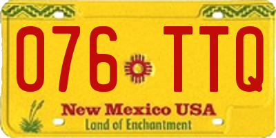 NM license plate 076TTQ