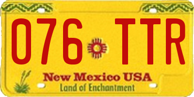 NM license plate 076TTR