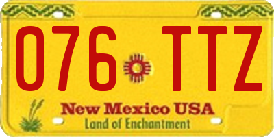 NM license plate 076TTZ
