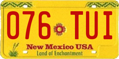 NM license plate 076TUI