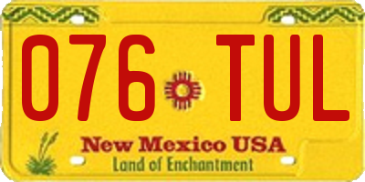 NM license plate 076TUL