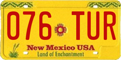 NM license plate 076TUR