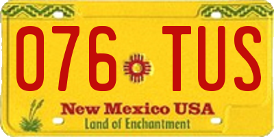 NM license plate 076TUS
