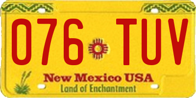 NM license plate 076TUV