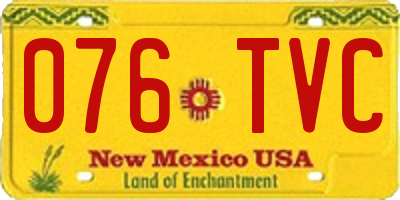 NM license plate 076TVC
