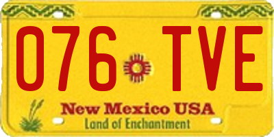 NM license plate 076TVE