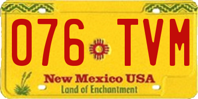 NM license plate 076TVM