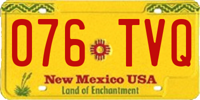 NM license plate 076TVQ