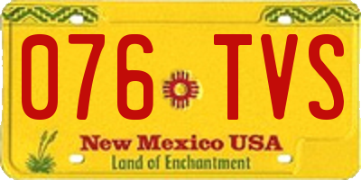 NM license plate 076TVS