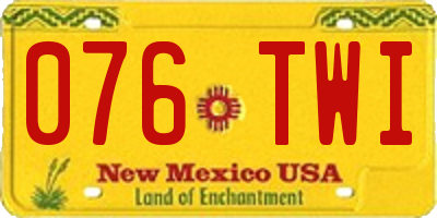 NM license plate 076TWI