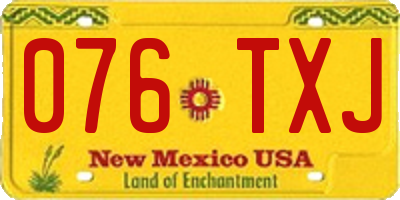 NM license plate 076TXJ