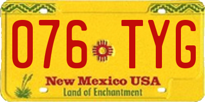NM license plate 076TYG