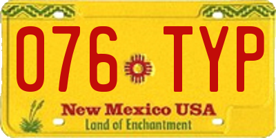 NM license plate 076TYP