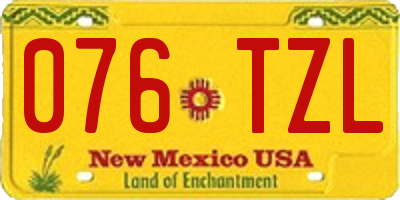 NM license plate 076TZL