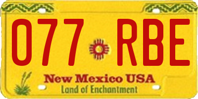 NM license plate 077RBE