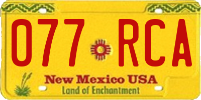 NM license plate 077RCA