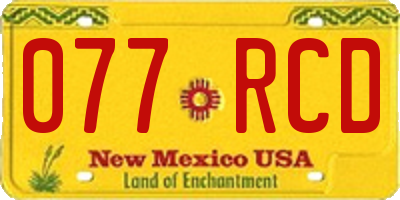 NM license plate 077RCD