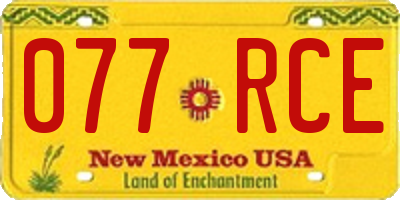 NM license plate 077RCE
