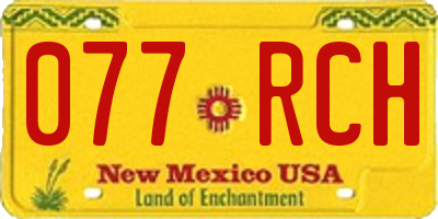 NM license plate 077RCH