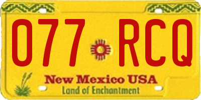 NM license plate 077RCQ