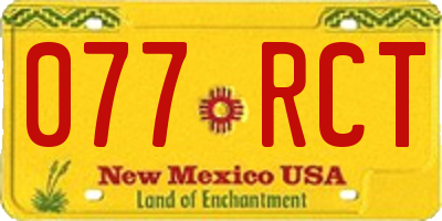 NM license plate 077RCT