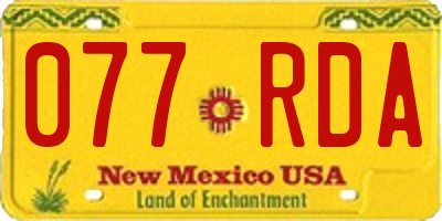 NM license plate 077RDA