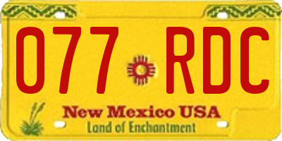 NM license plate 077RDC