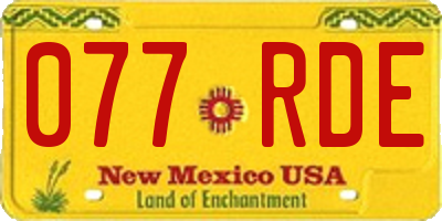 NM license plate 077RDE