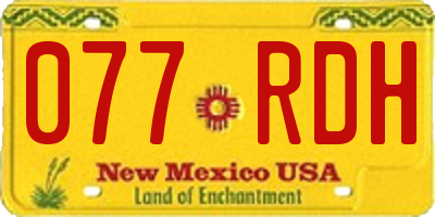 NM license plate 077RDH