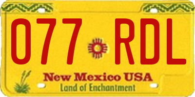 NM license plate 077RDL