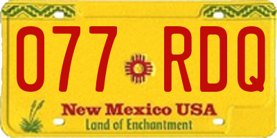 NM license plate 077RDQ