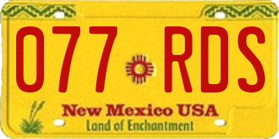 NM license plate 077RDS