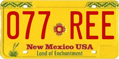 NM license plate 077REE