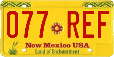NM license plate 077REF